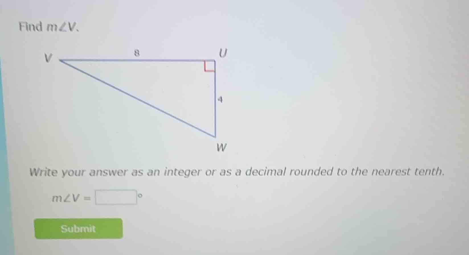 find ( mangle v ). write your answer as an integer or as a decimal roun…