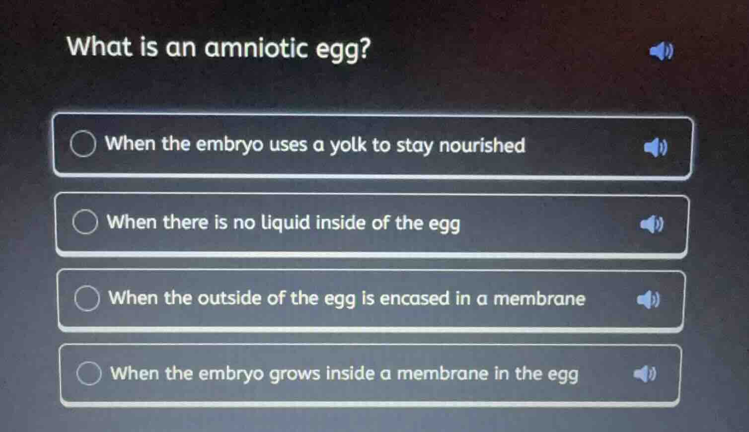 what is an amniotic egg? when the embryo uses a yolk to stay nourished …
