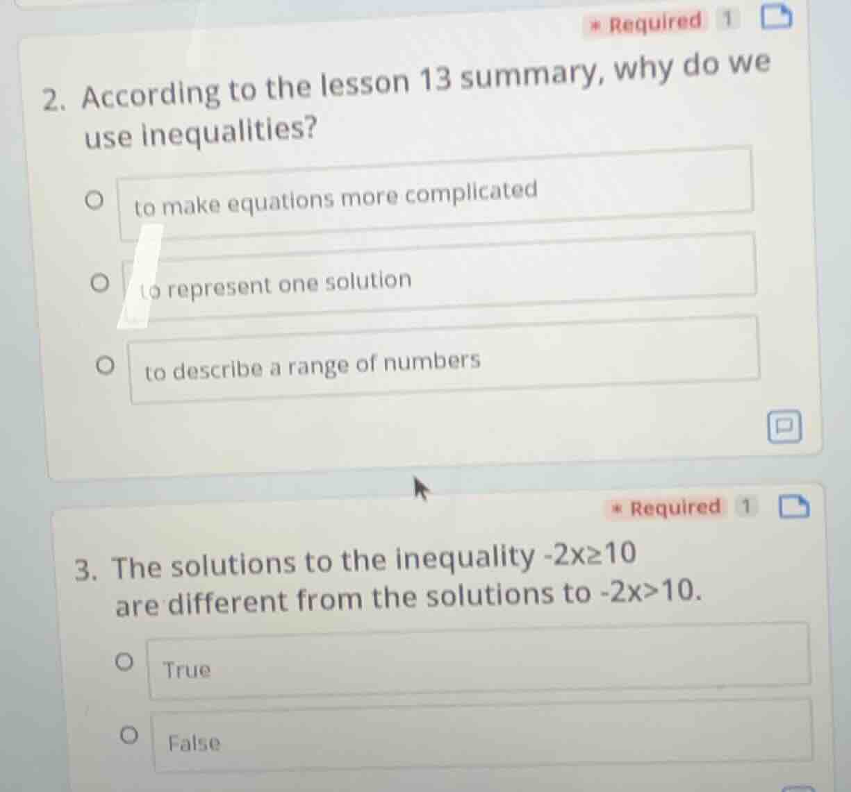 2. according to the lesson 13 summary, why do we use inequalities? to m…