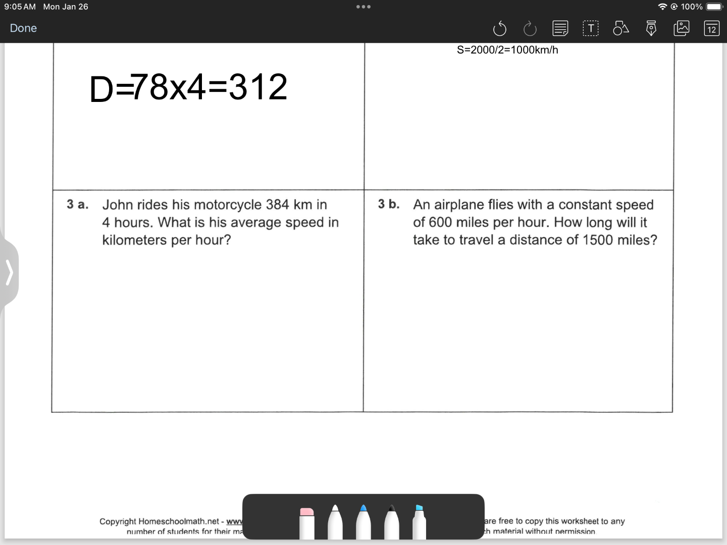 3 a. john rides his motorcycle 384 km in 4 hours. what is his average s…