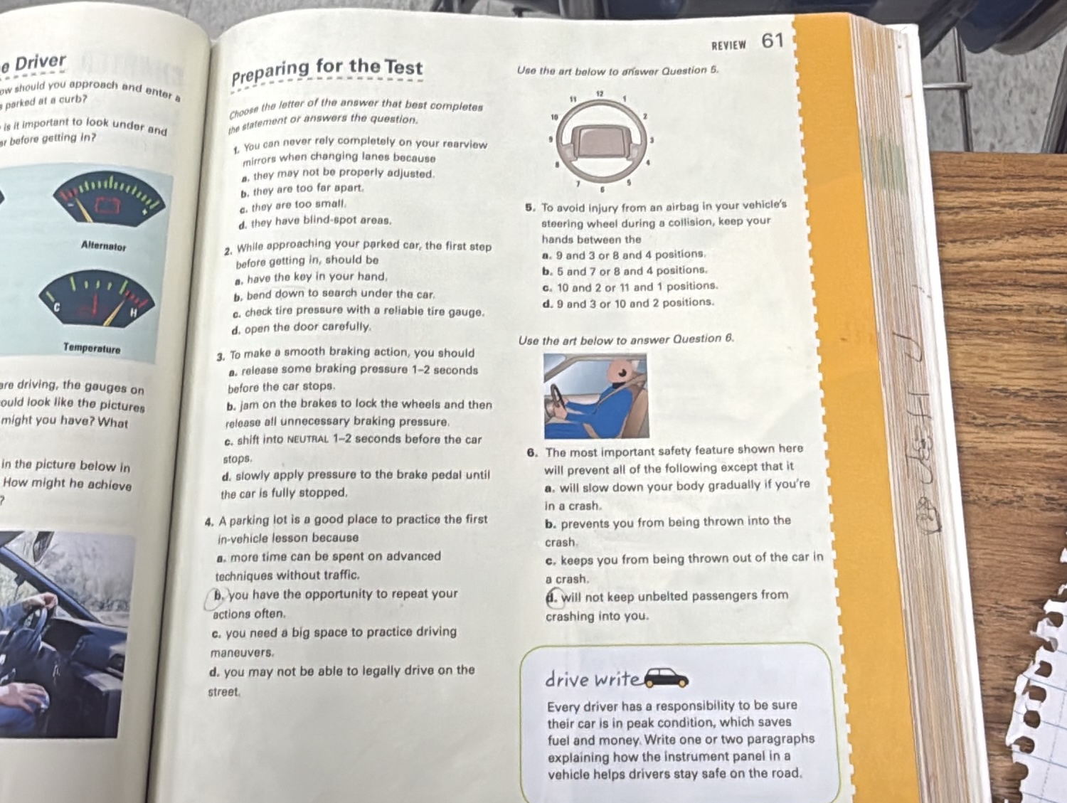 preparing for the test choose the letter of the answer that best comple…