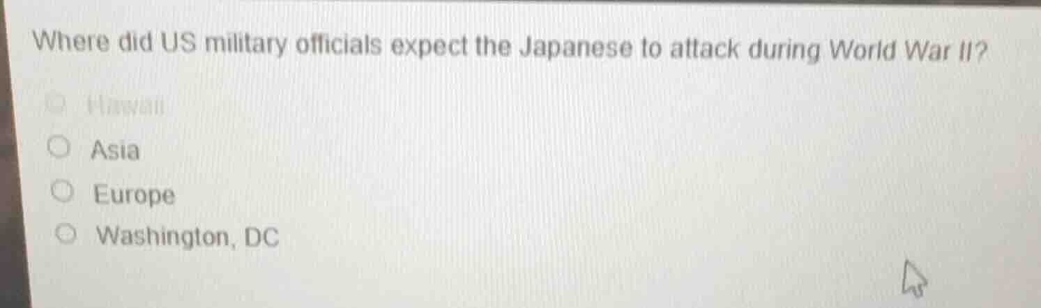 where did us military officials expect the japanese to attack during wo…