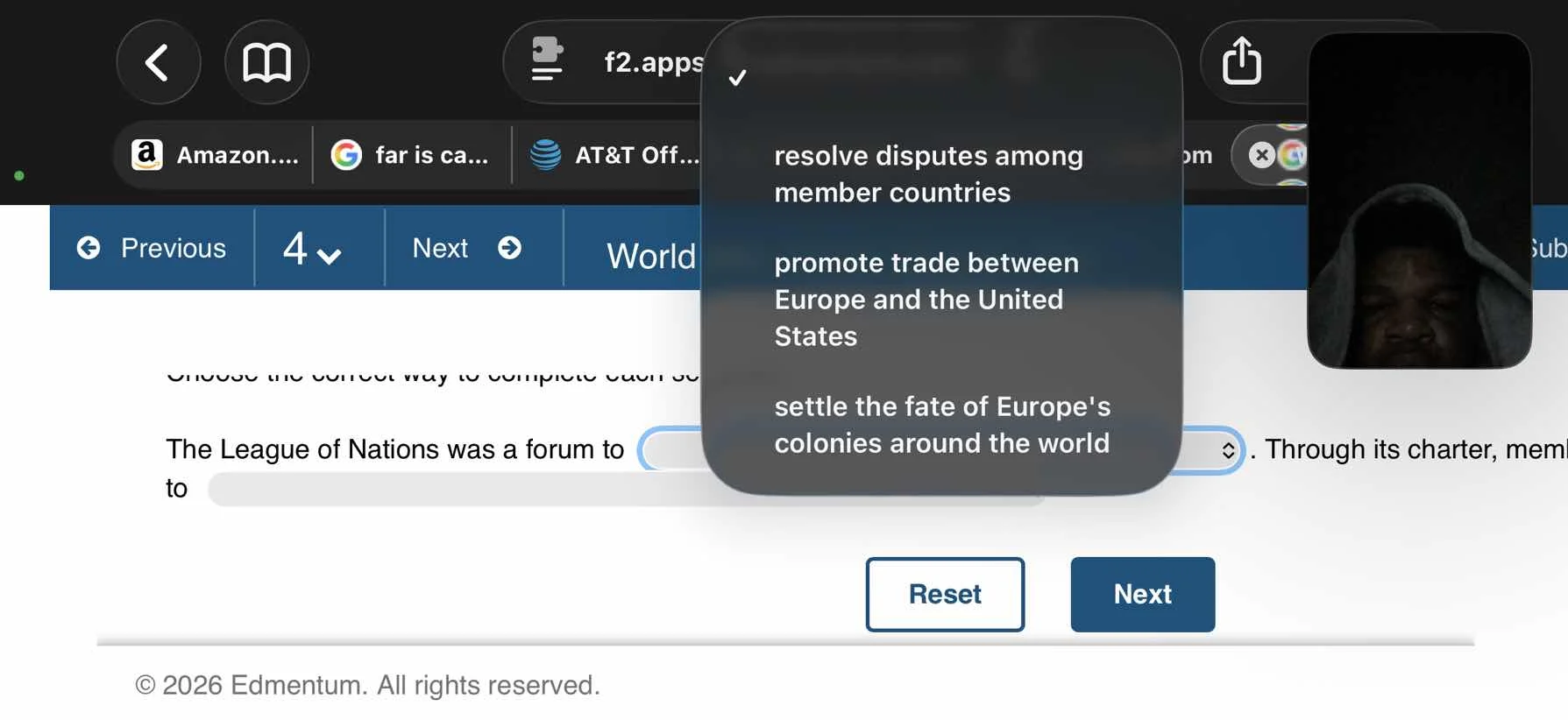 choose the correct way to complete each se the league of nations was a …