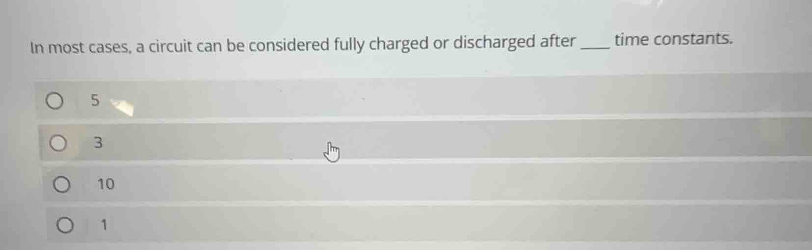 in most cases, a circuit can be considered fully charged or discharged …