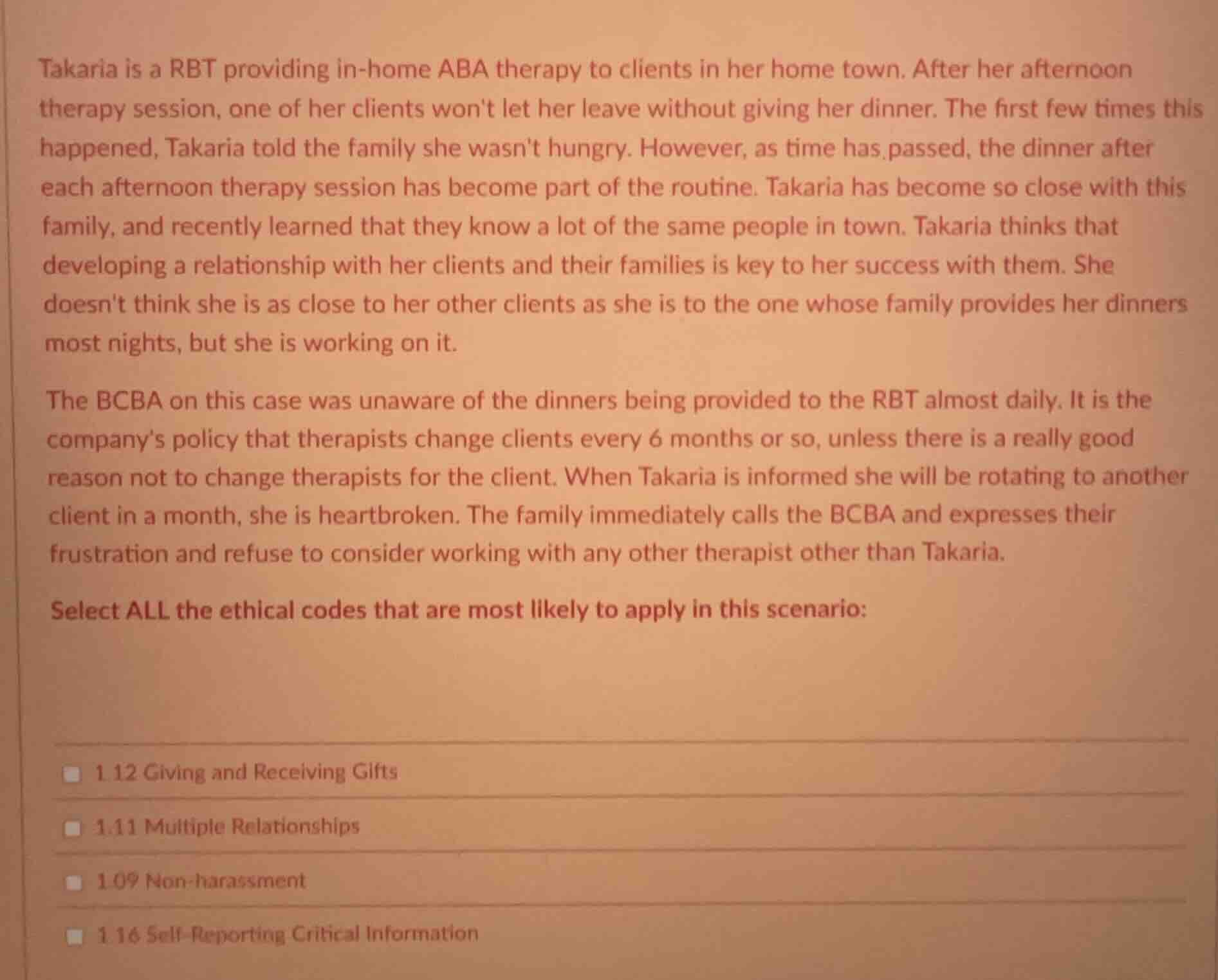 takaria is a rbt providing in - home aba therapy to clients in her home…