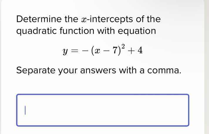 determine the ( x )-intercepts of the quadratic function with equation …