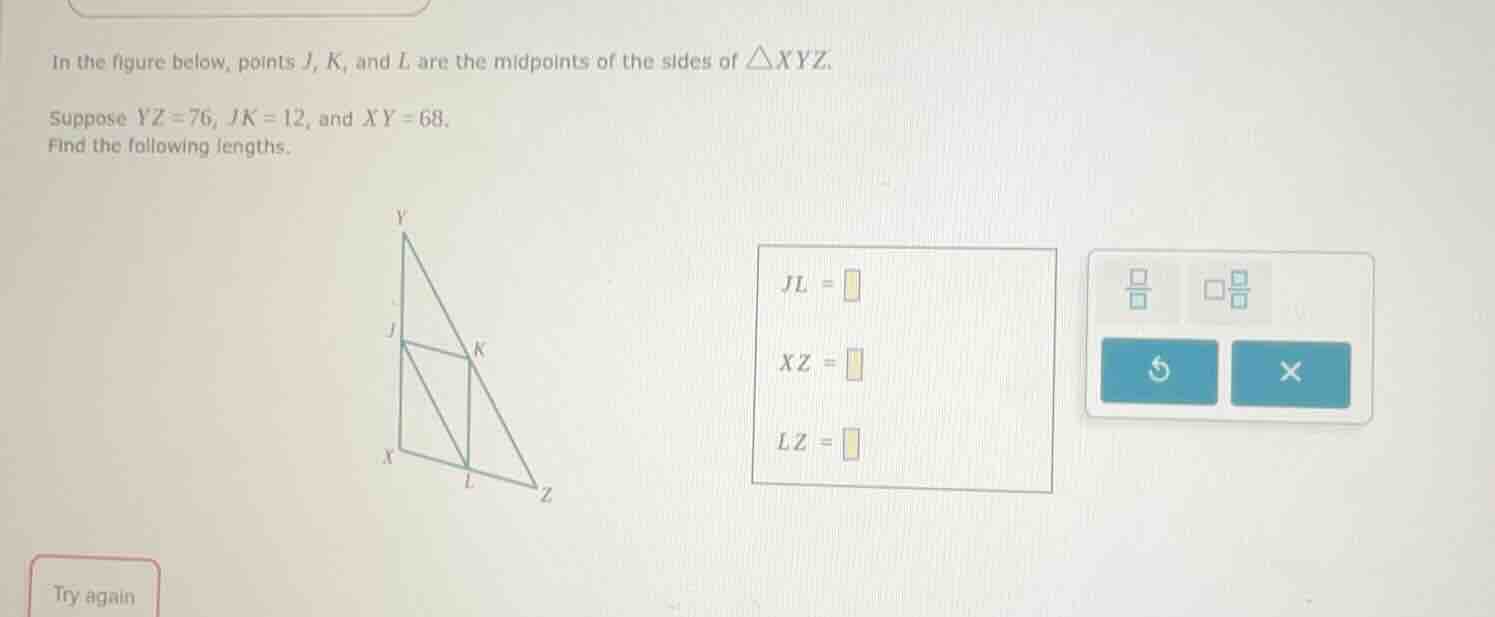 in the figure below, points j, k, and l are the midpoints of the sides …