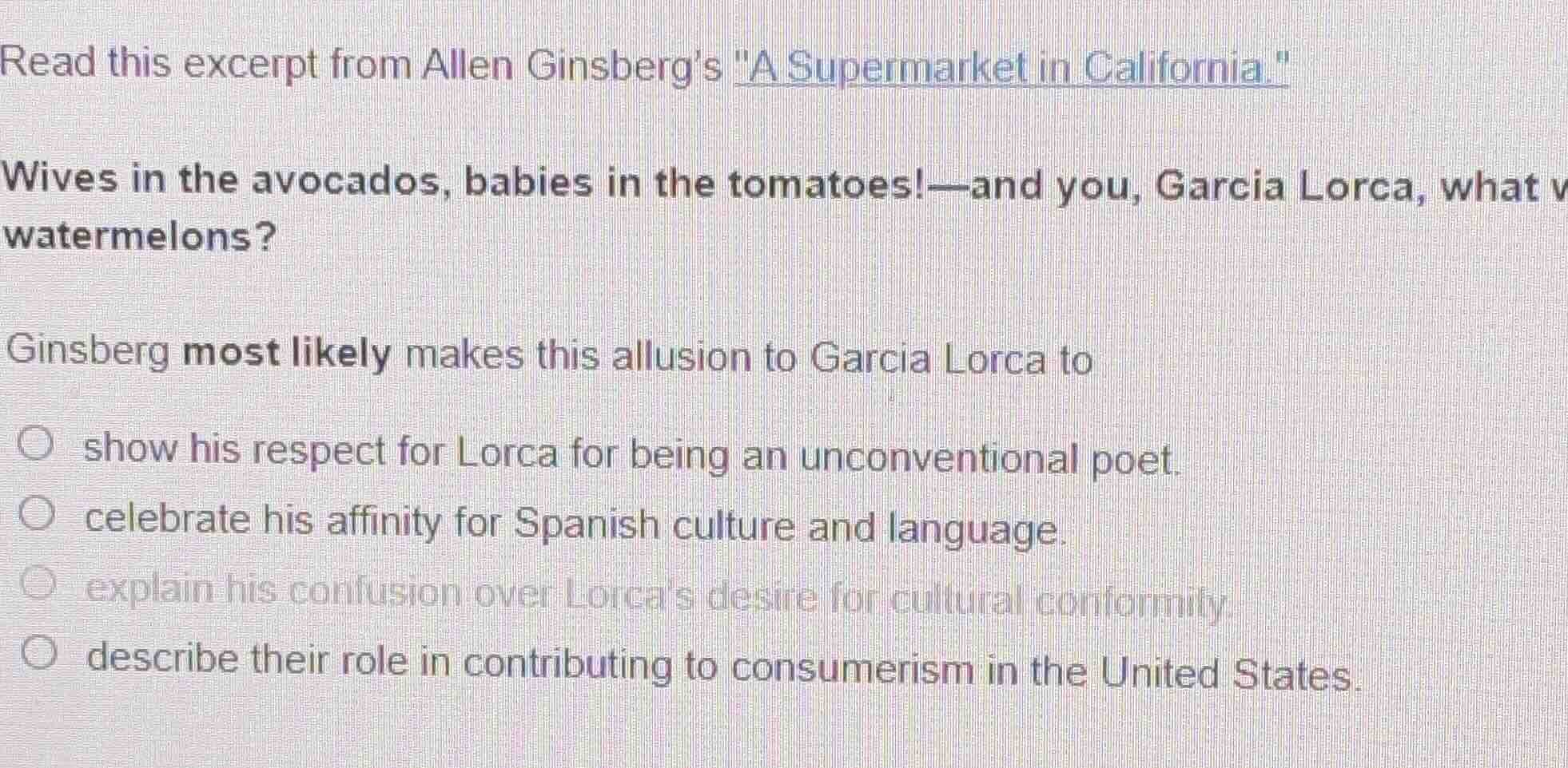 read this excerpt from allen ginsberg’s \a supermarket in california.\ …