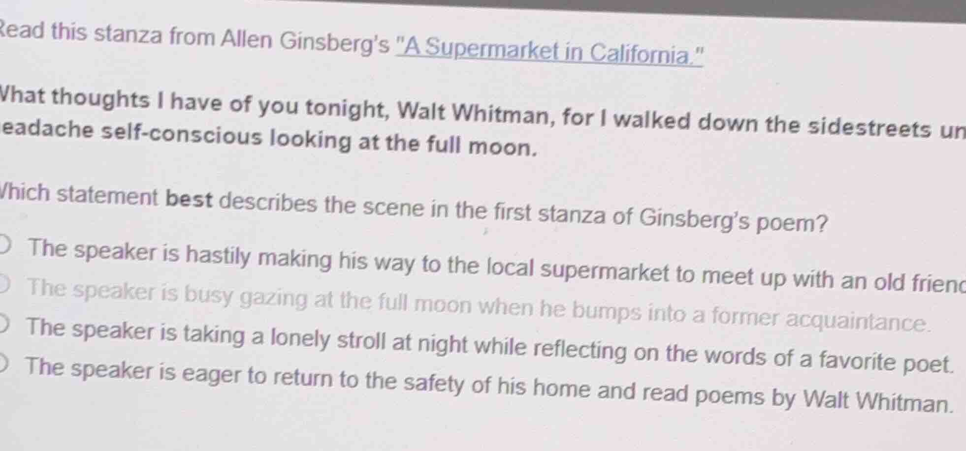 read this stanza from allen ginsberg’s \a supermarket in california.\ w…