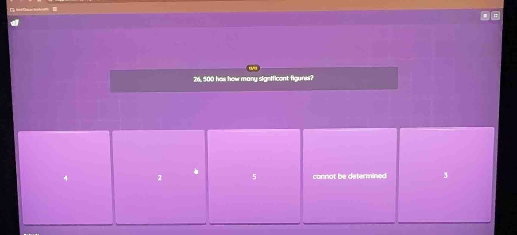 26, 500 has how many significant figures? 4 2 5 cannot be determined 3