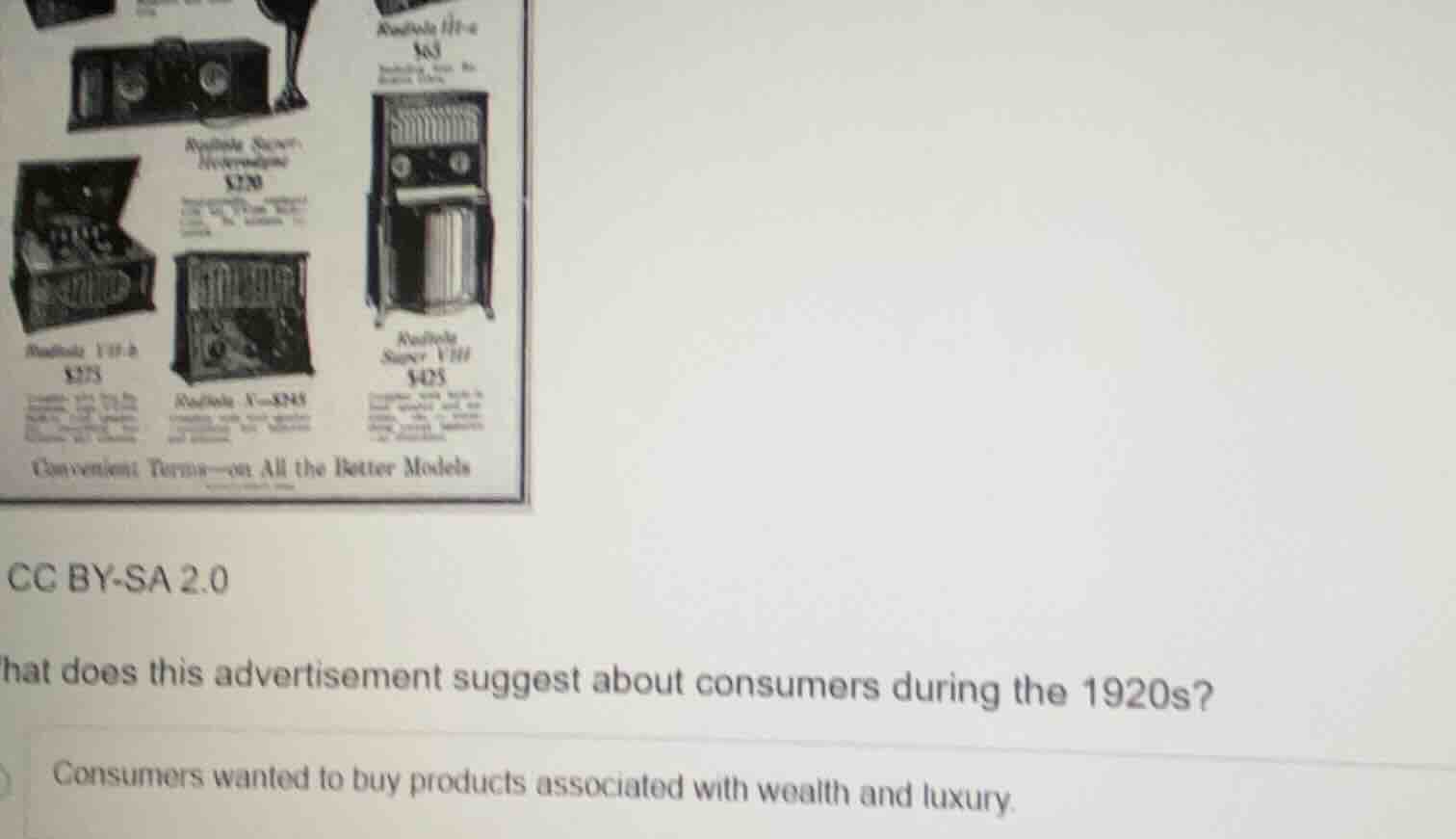 hat does this advertisement suggest about consumers during the 1920s? c…