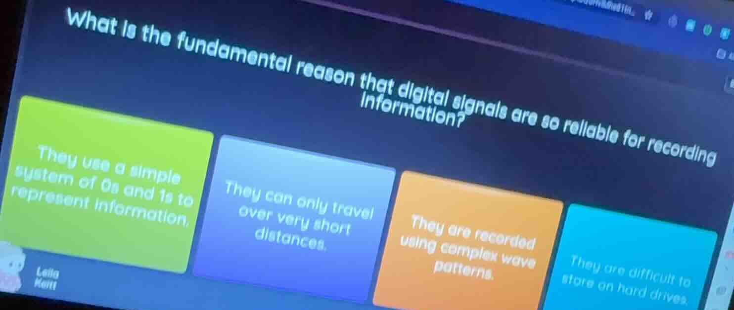 what is the fundamental reason that digital signals are so reliable for…