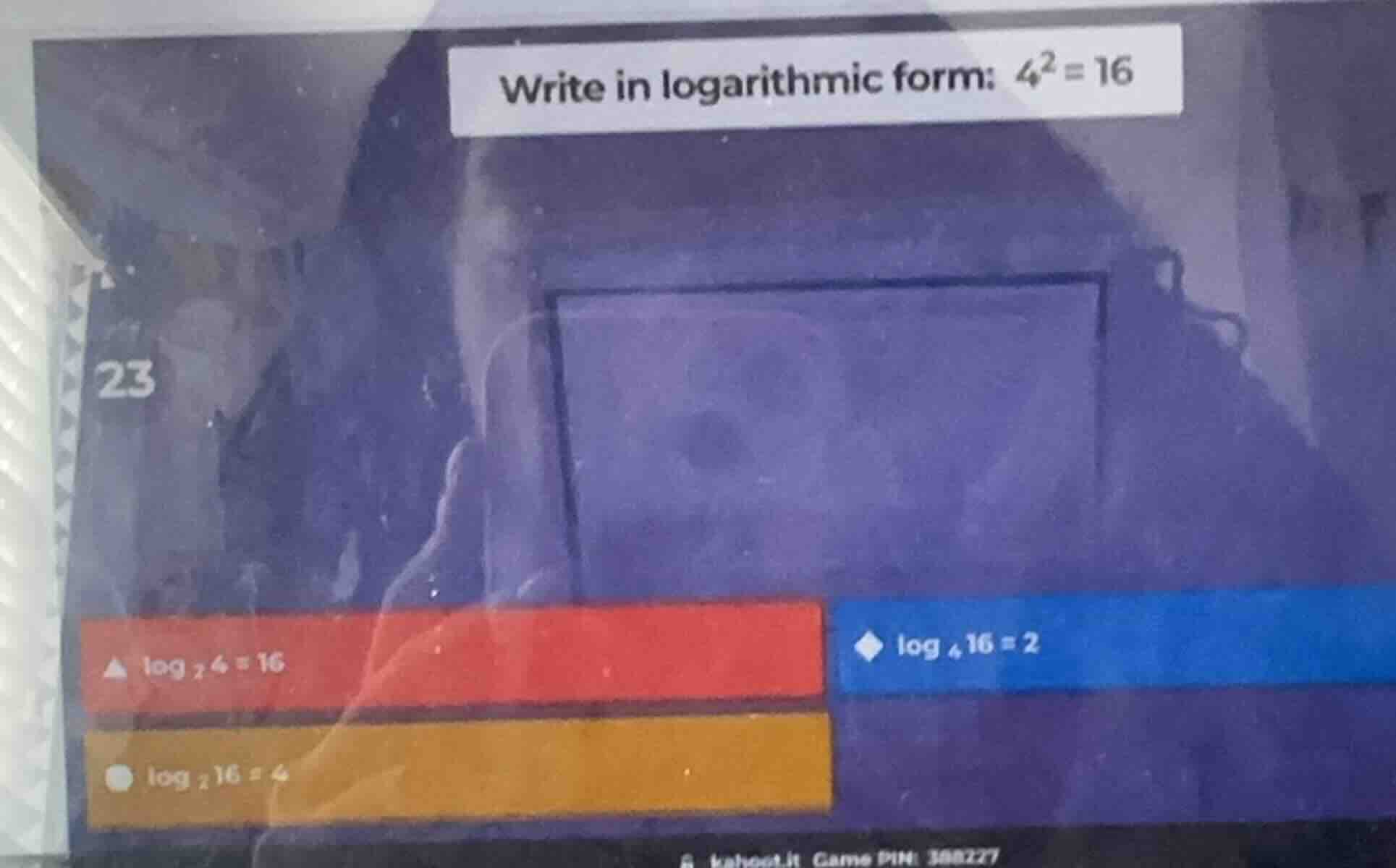 write in logarithmic form: $4^2 = 16$ $\\log_2 4 = 16$ $\\log_2 16 = 4$…