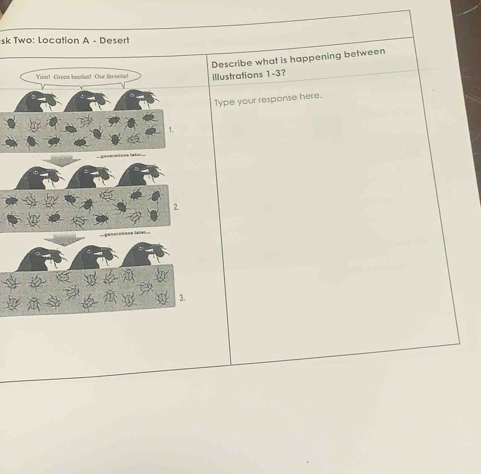 sk two: location a - desert describe what is happening between illustra…