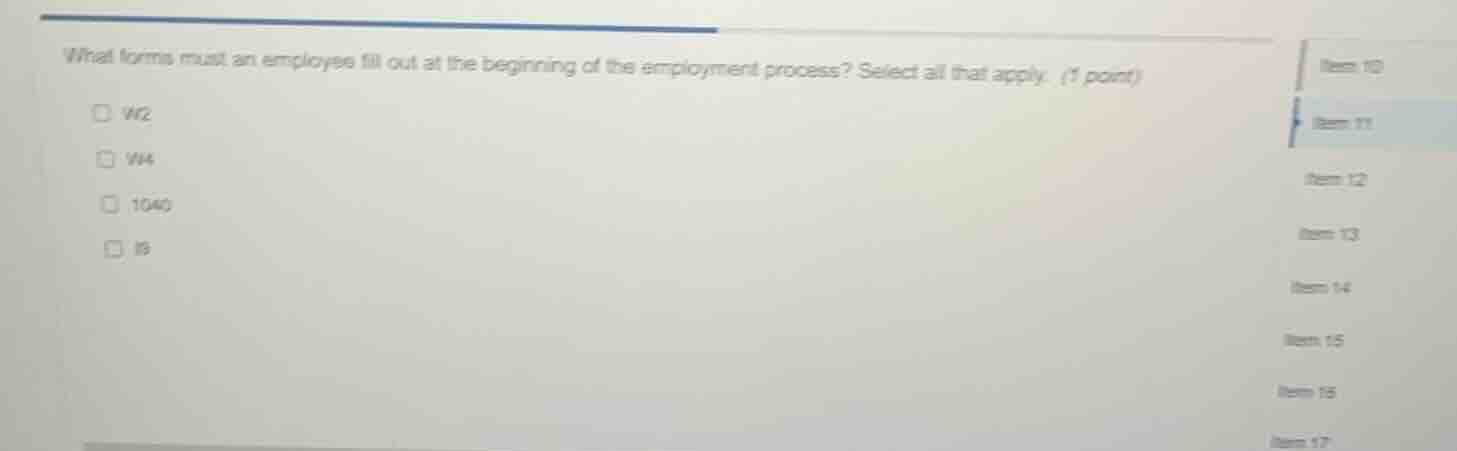 what forms must an employee fill out at the beginning of the employment…