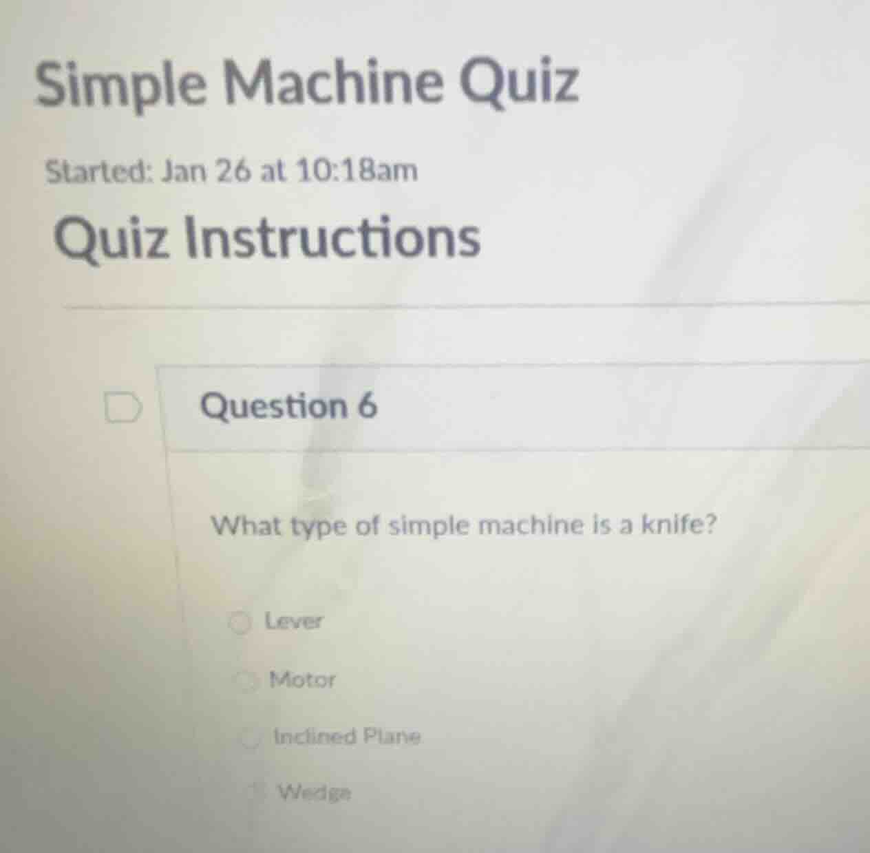 simple machine quiz started: jan 26 at 10:18am quiz instructions questi…