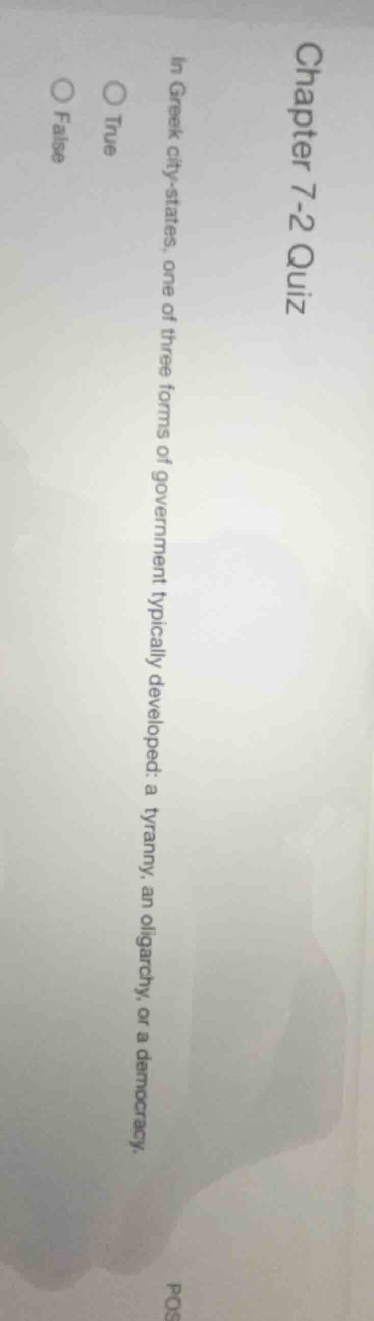 chapter 7-2 quiz in greek city - states, one of three forms of governme…