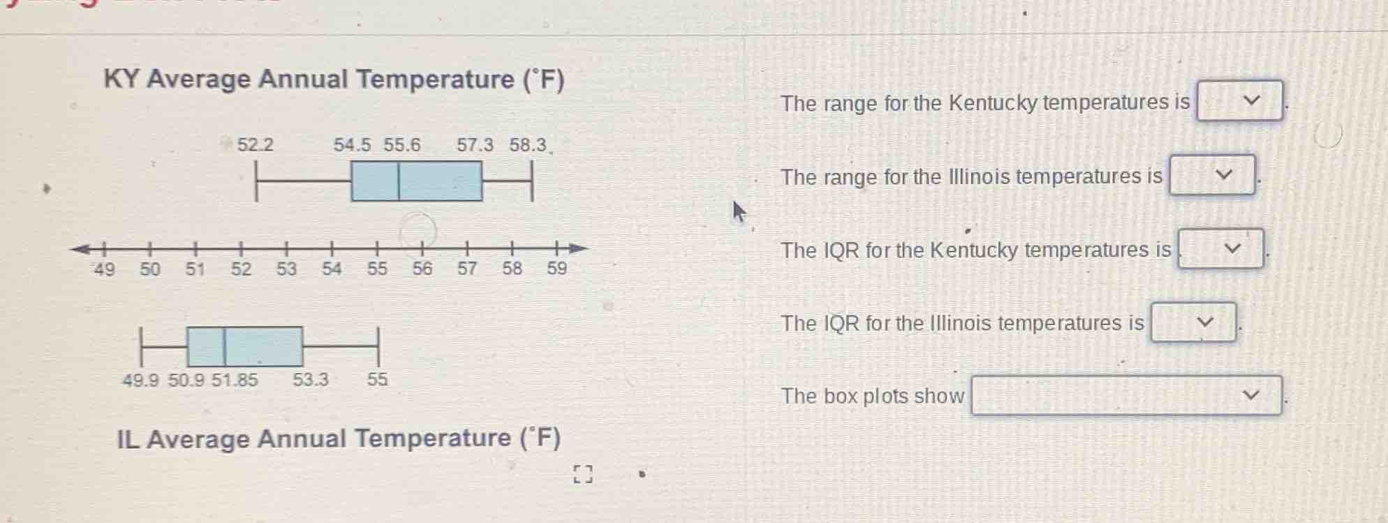 ky average annual temperature (°f) 52.2 54.5 55.6 57.3 58.3 49 50 51 52…