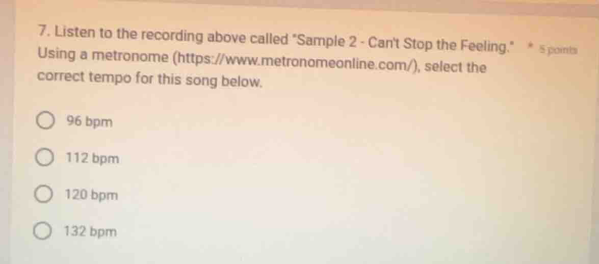 7. listen to the recording above called \sample 2 - cant stop the feeli…