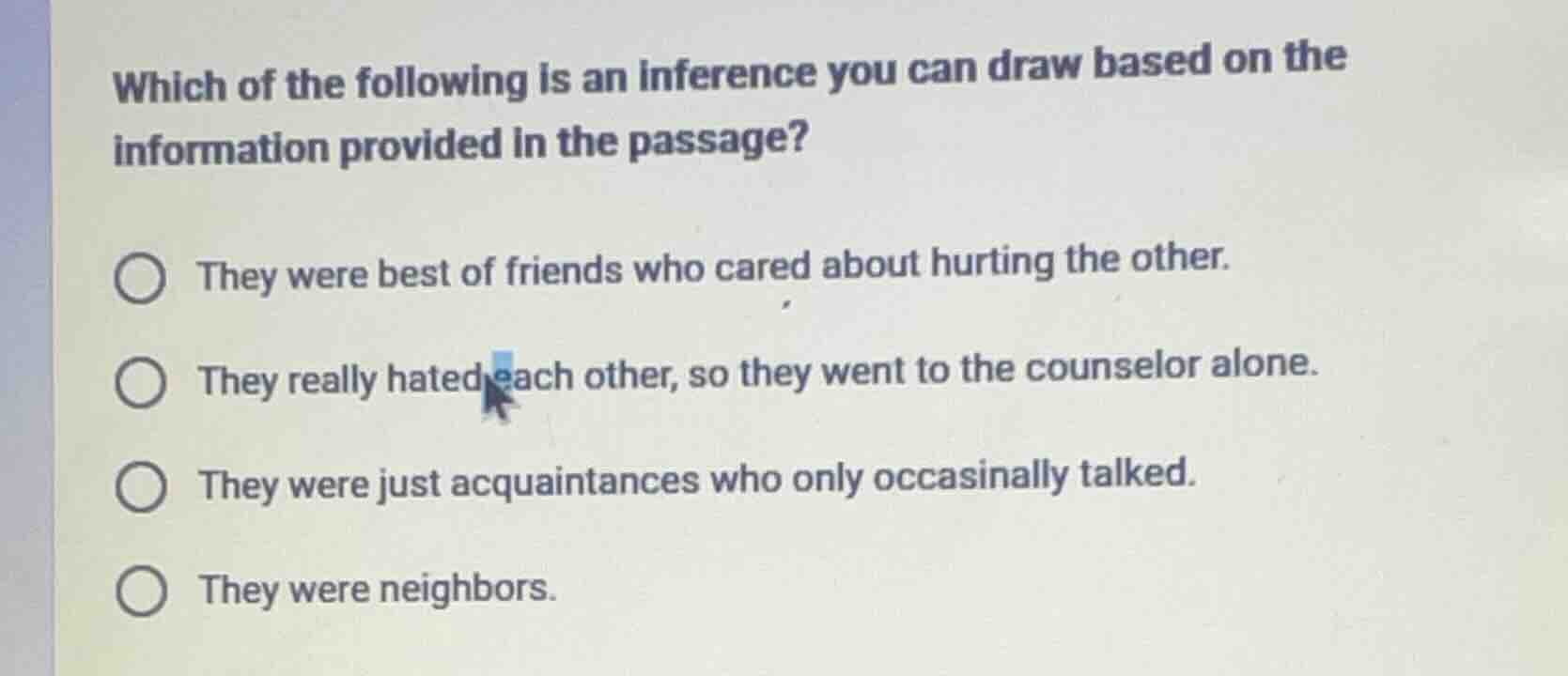 which of the following is an inference you can draw based on the inform…