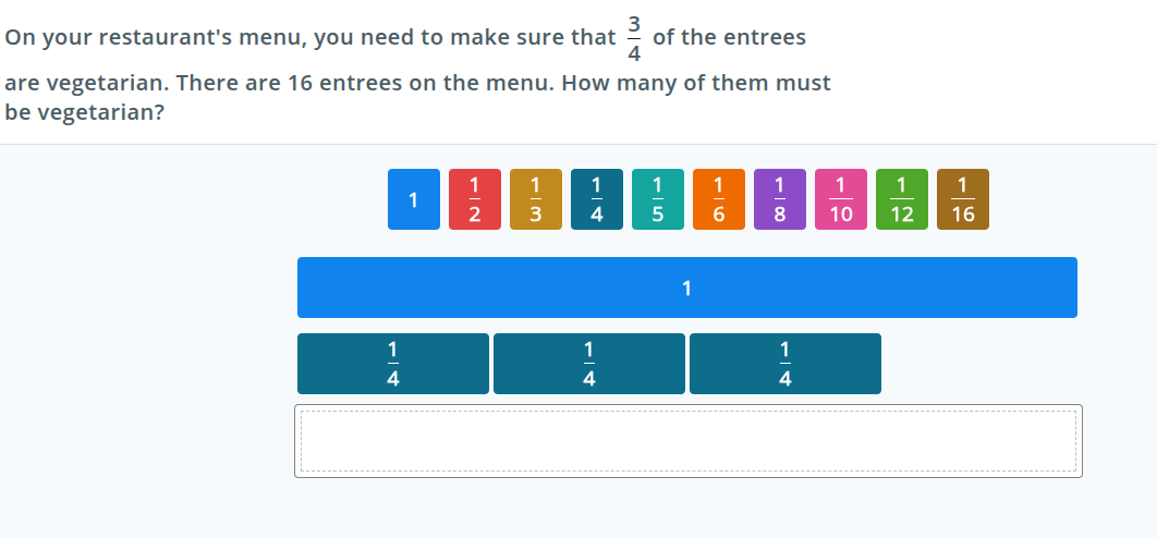 on your restaurants menu, you need to make sure that \\(\\frac{3}{4}\\)…