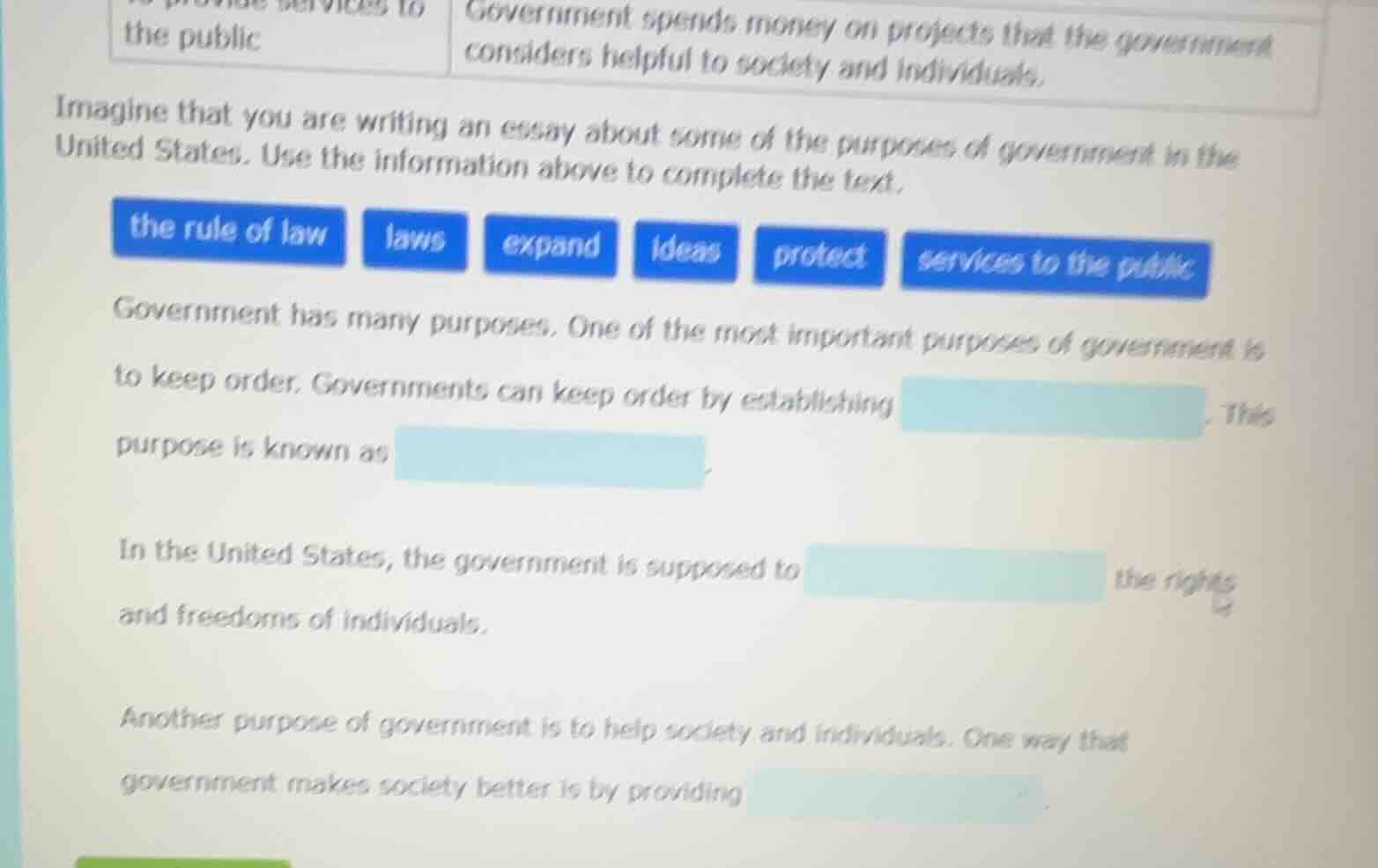 the public government spends money on projects that the government cons…