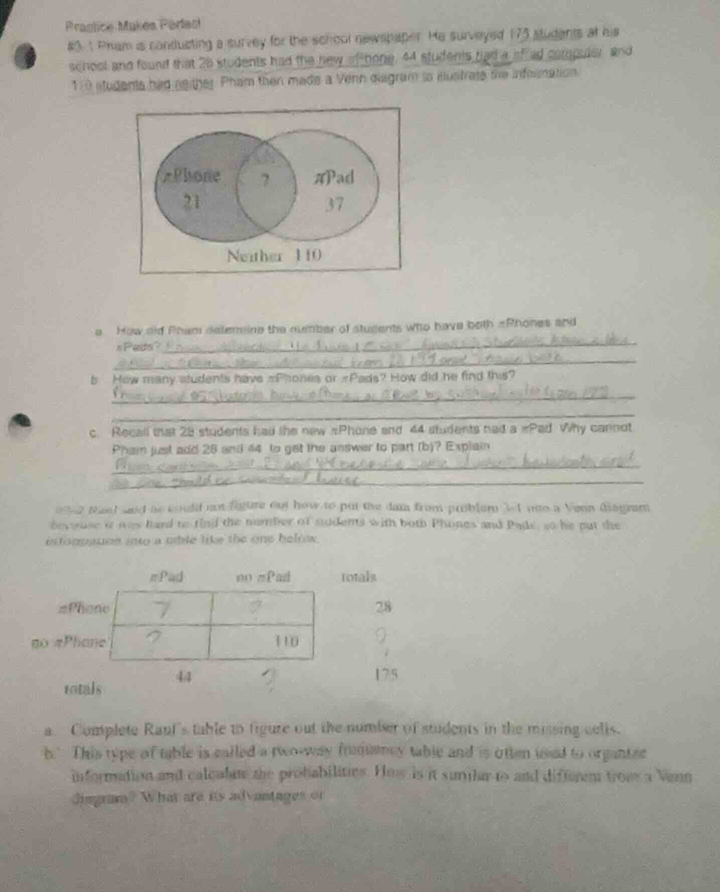 practice makes perfect 63.1 pham is conducting a survey for the school …