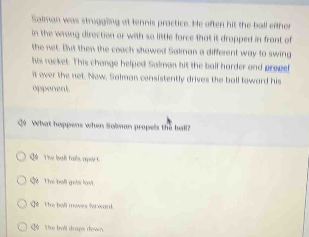 salman was struggling at tennis practice. he often hit the ball either …