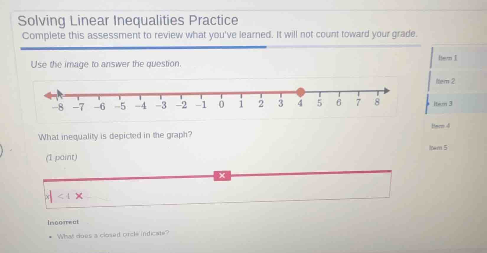 solving linear inequalities practice complete this assessment to review…