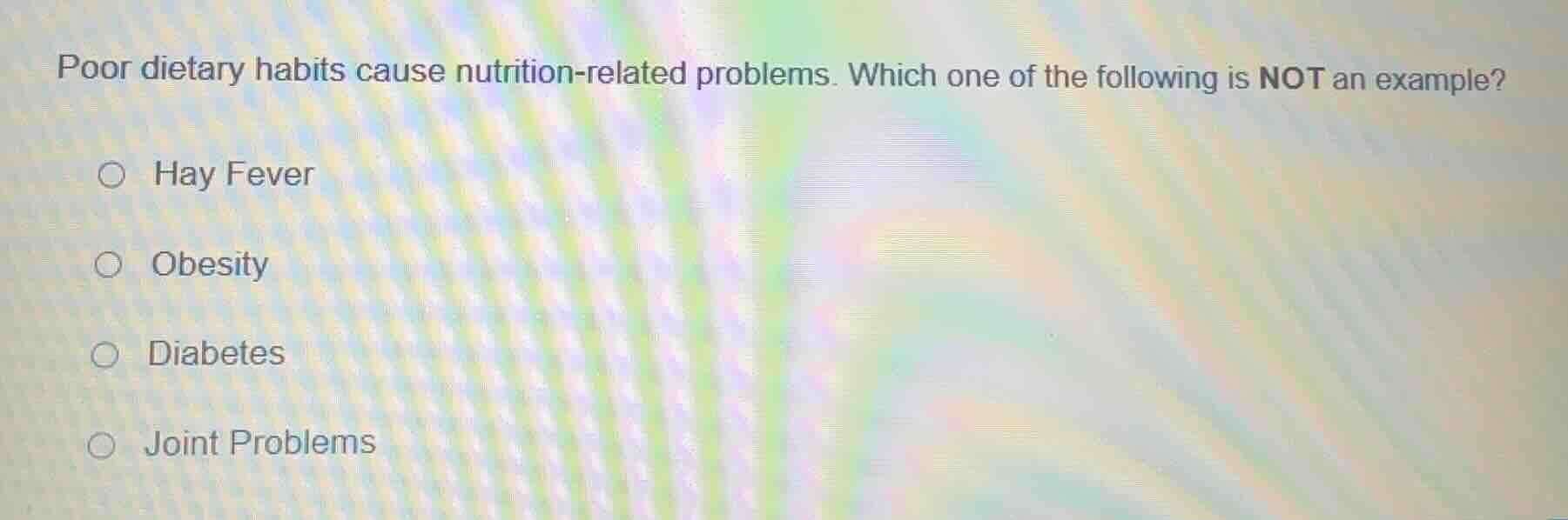 poor dietary habits cause nutrition - related problems. which one of th…