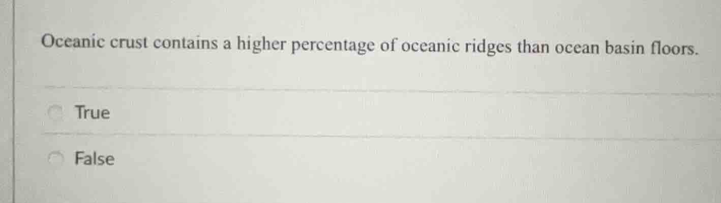 oceanic crust contains a higher percentage of oceanic ridges than ocean…