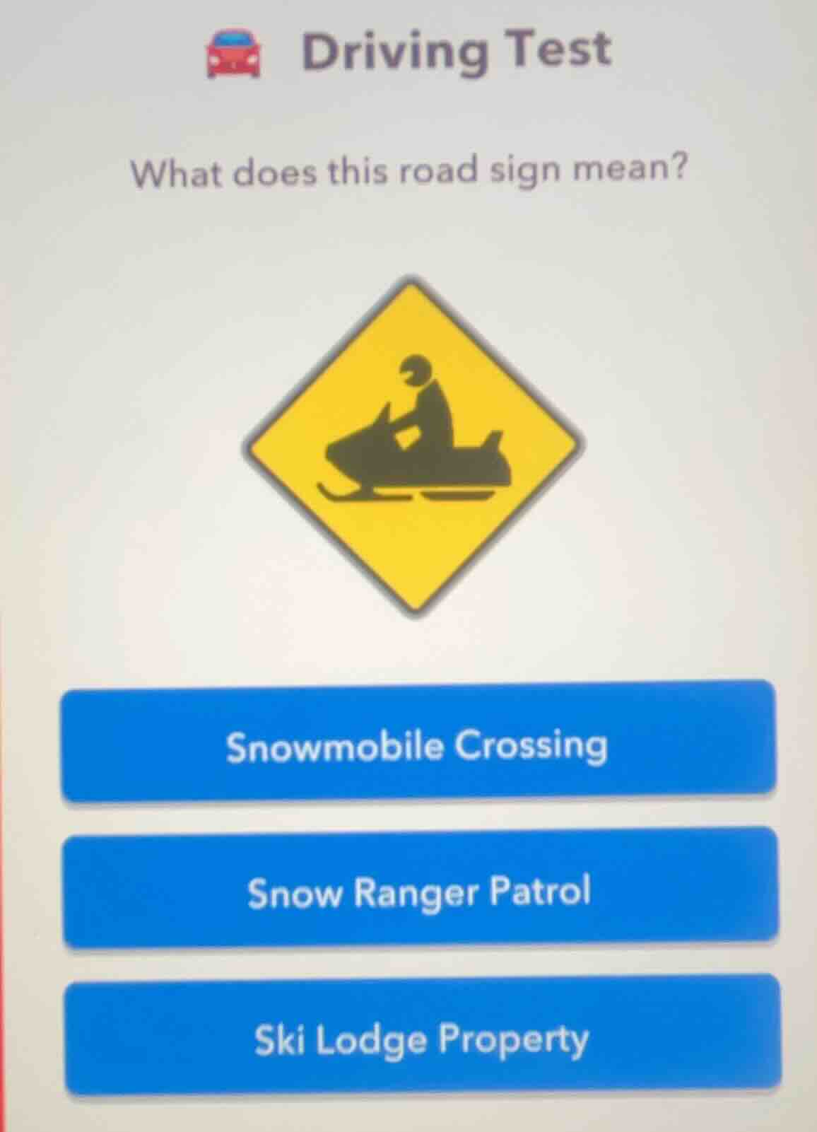 driving test what does this road sign mean? road sign image snowmobile …