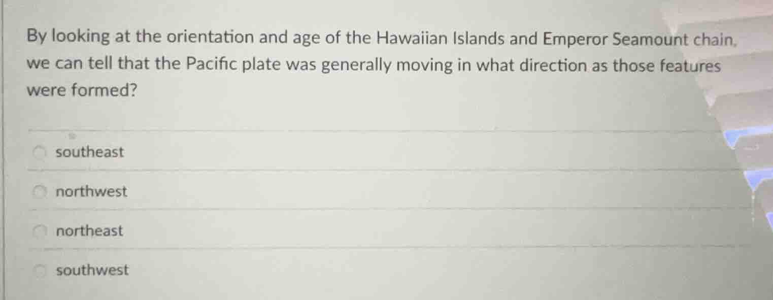 by looking at the orientation and age of the hawaiian islands and emper…