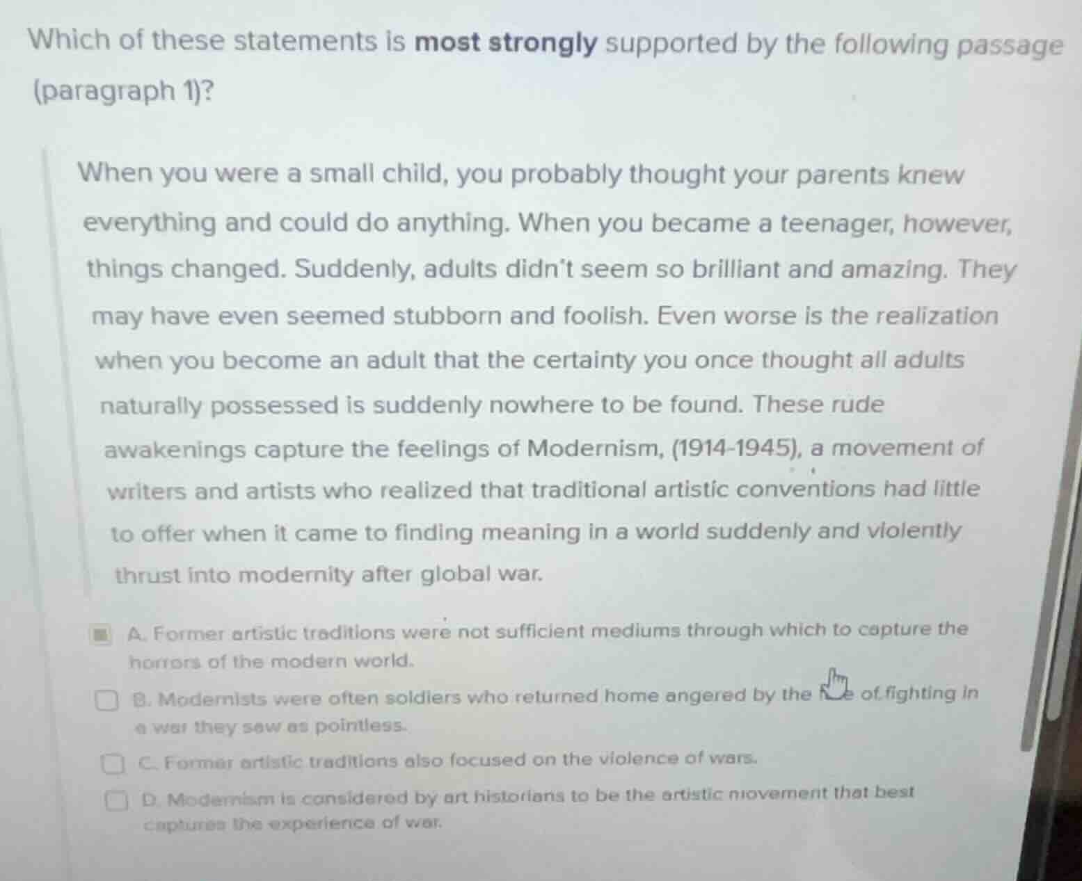 which of these statements is most strongly supported by the following p…