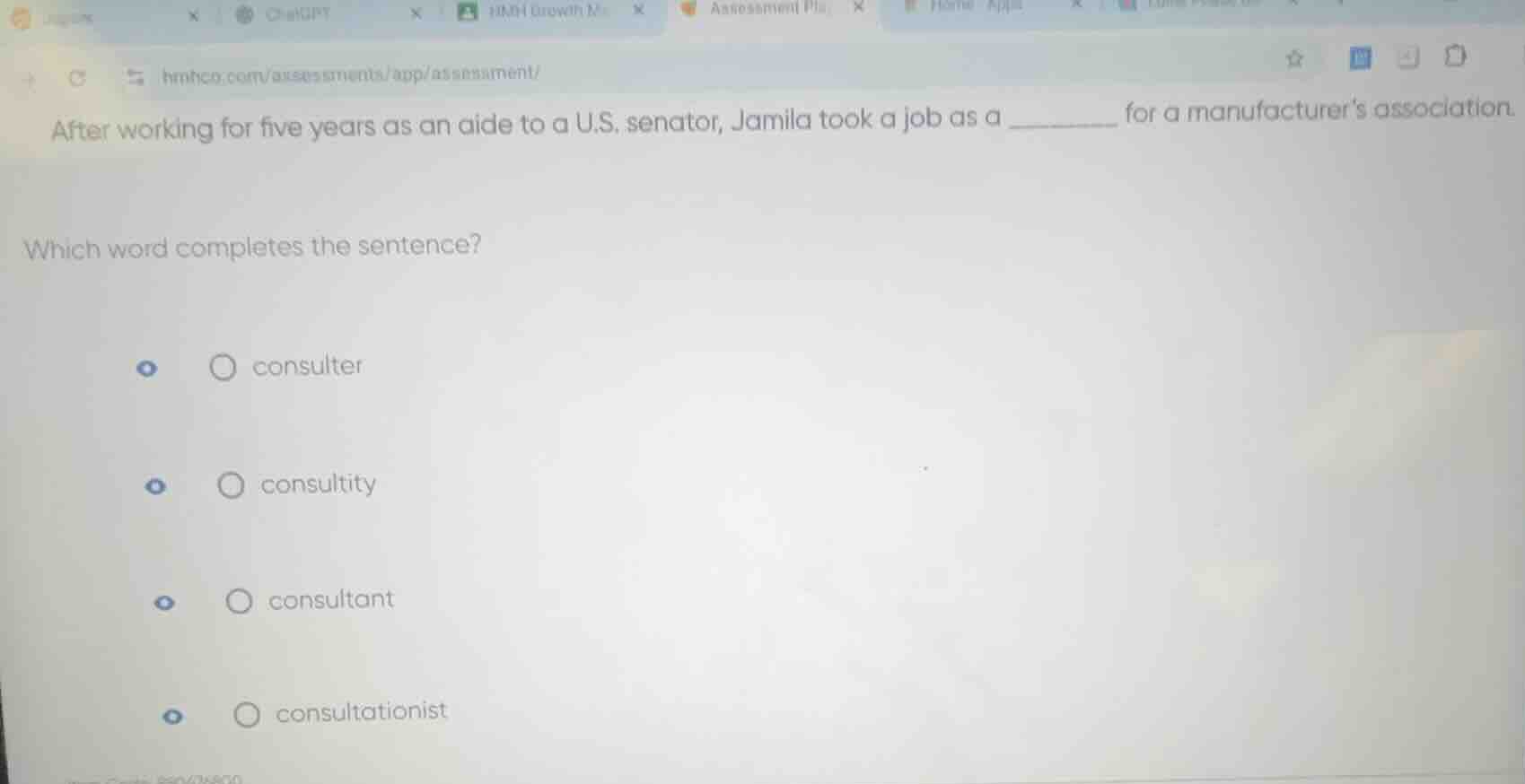 after working for five years as an aide to a u.s. senator, jamila took …