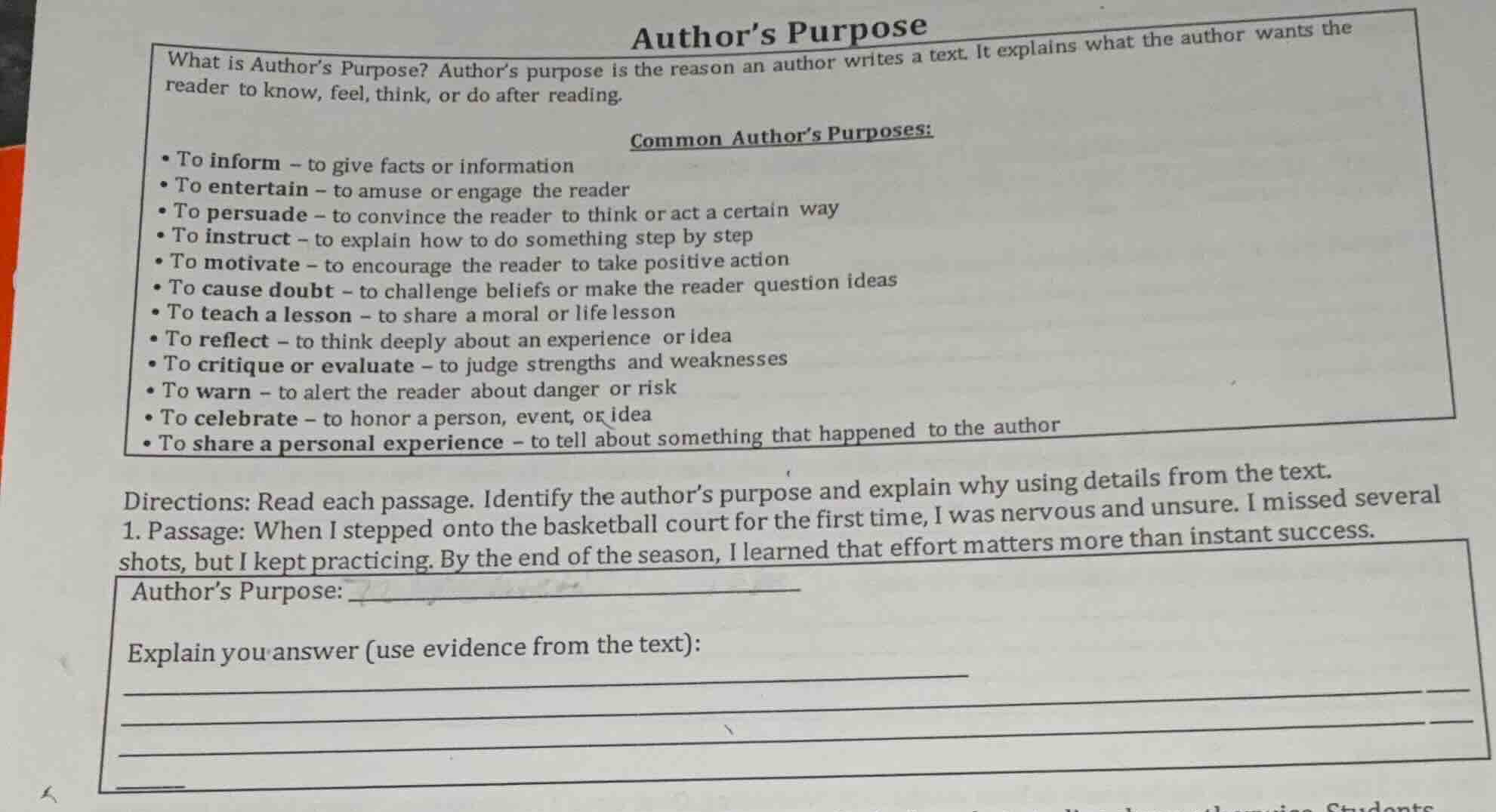 author’s purpose what is author’s purpose? author’s purpose is the reas…