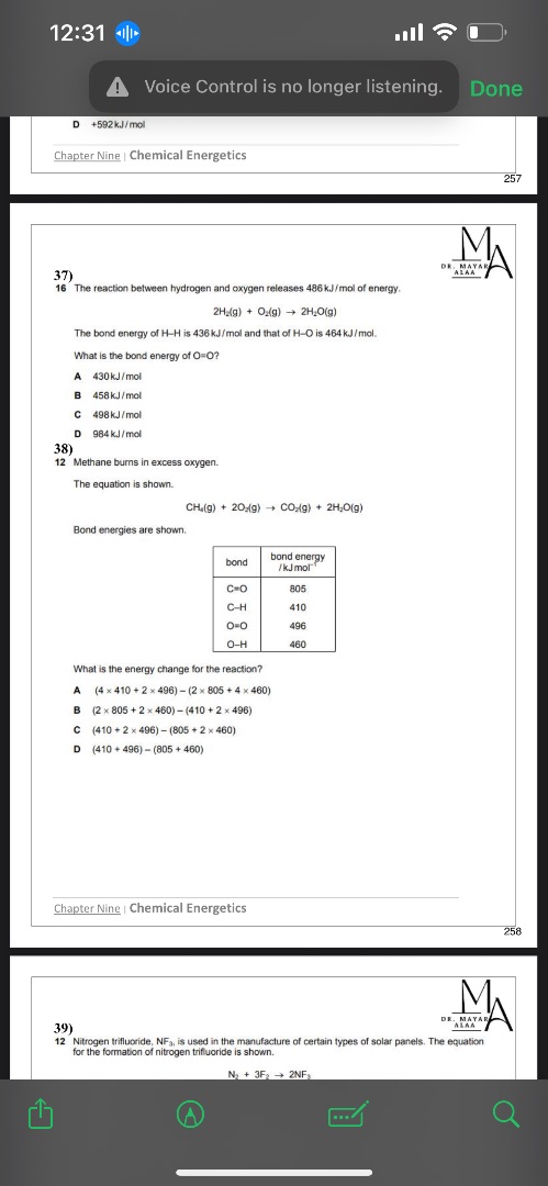 37) 16 the reaction between hydrogen and oxygen releases 486 kj/mol of …