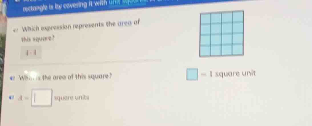 rectangle is by covering it with unit squares which expression represen…