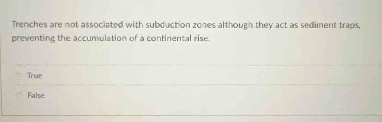 trenches are not associated with subduction zones although they act as …