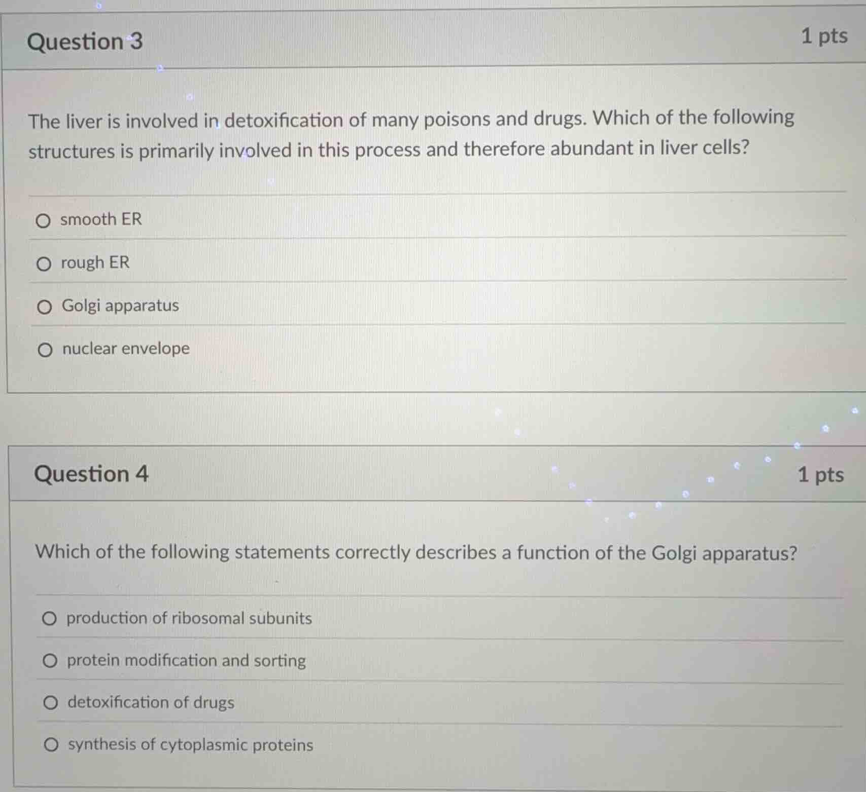 question 3 1 pts the liver is involved in detoxification of many poison…