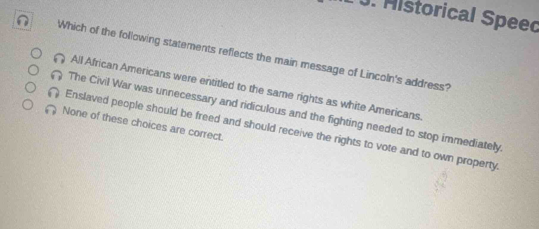 which of the following statements reflects the main message of lincolns…