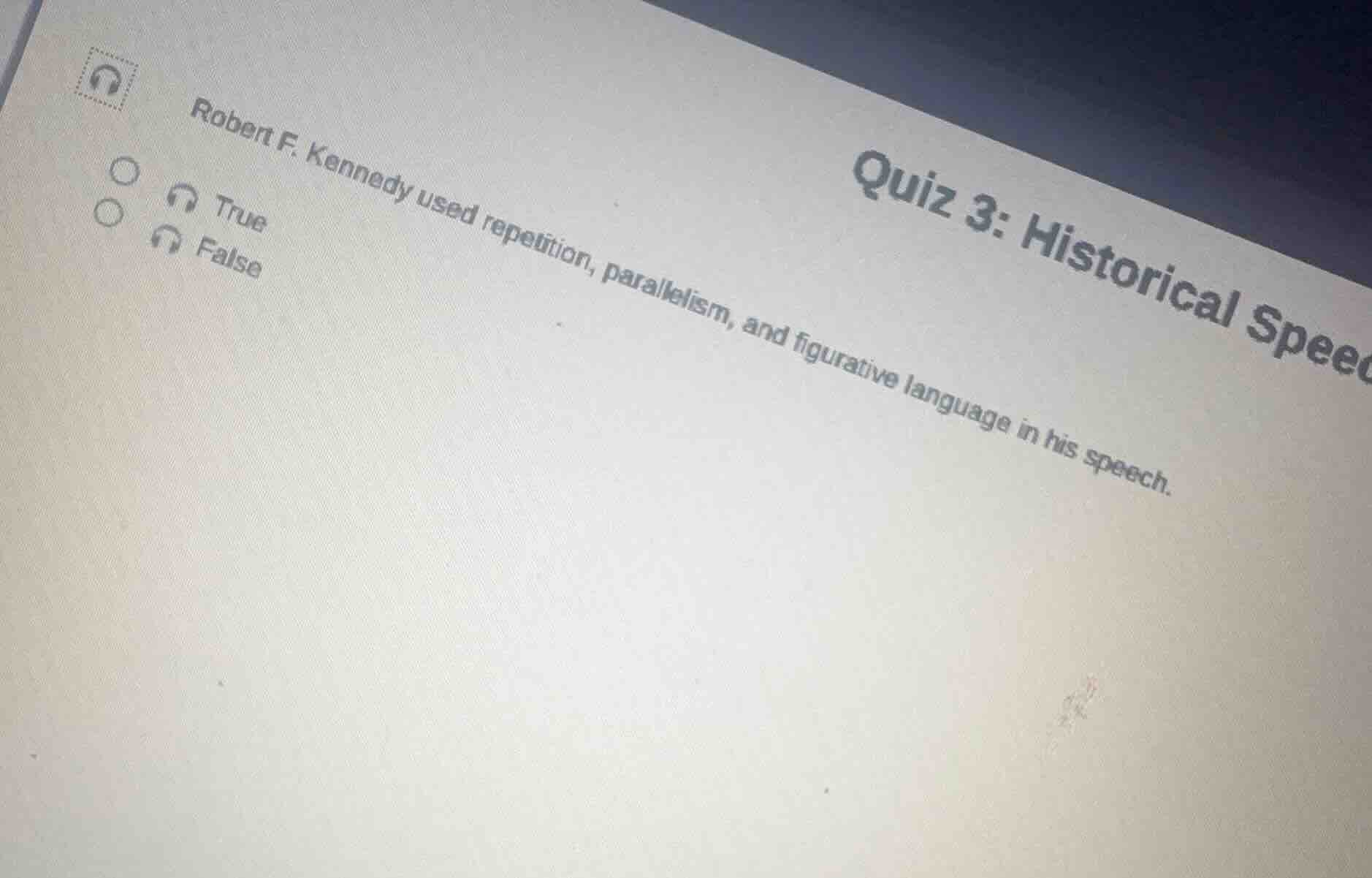 quiz 3: historical spee robert f. kennedy used repetition, parallelism,…