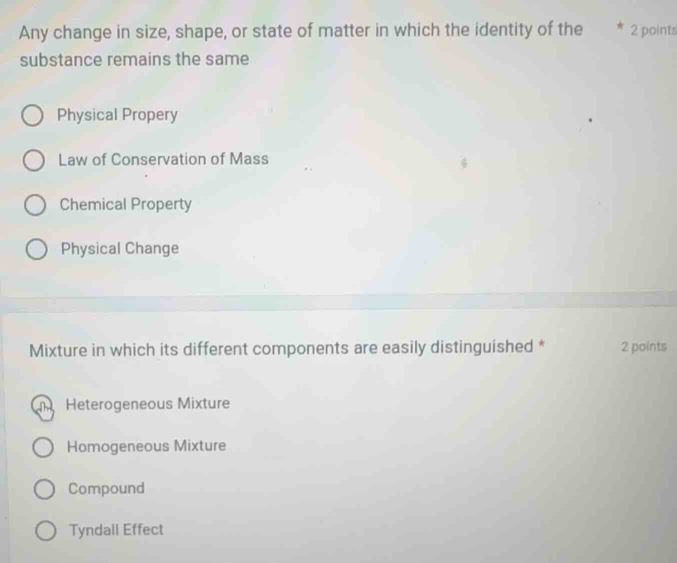 any change in size, shape, or state of matter in which the identity of …