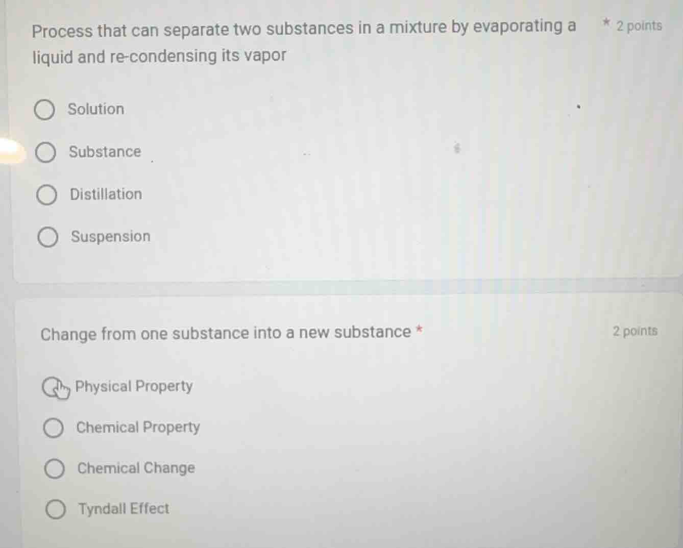 process that can separate two substances in a mixture by evaporating a …