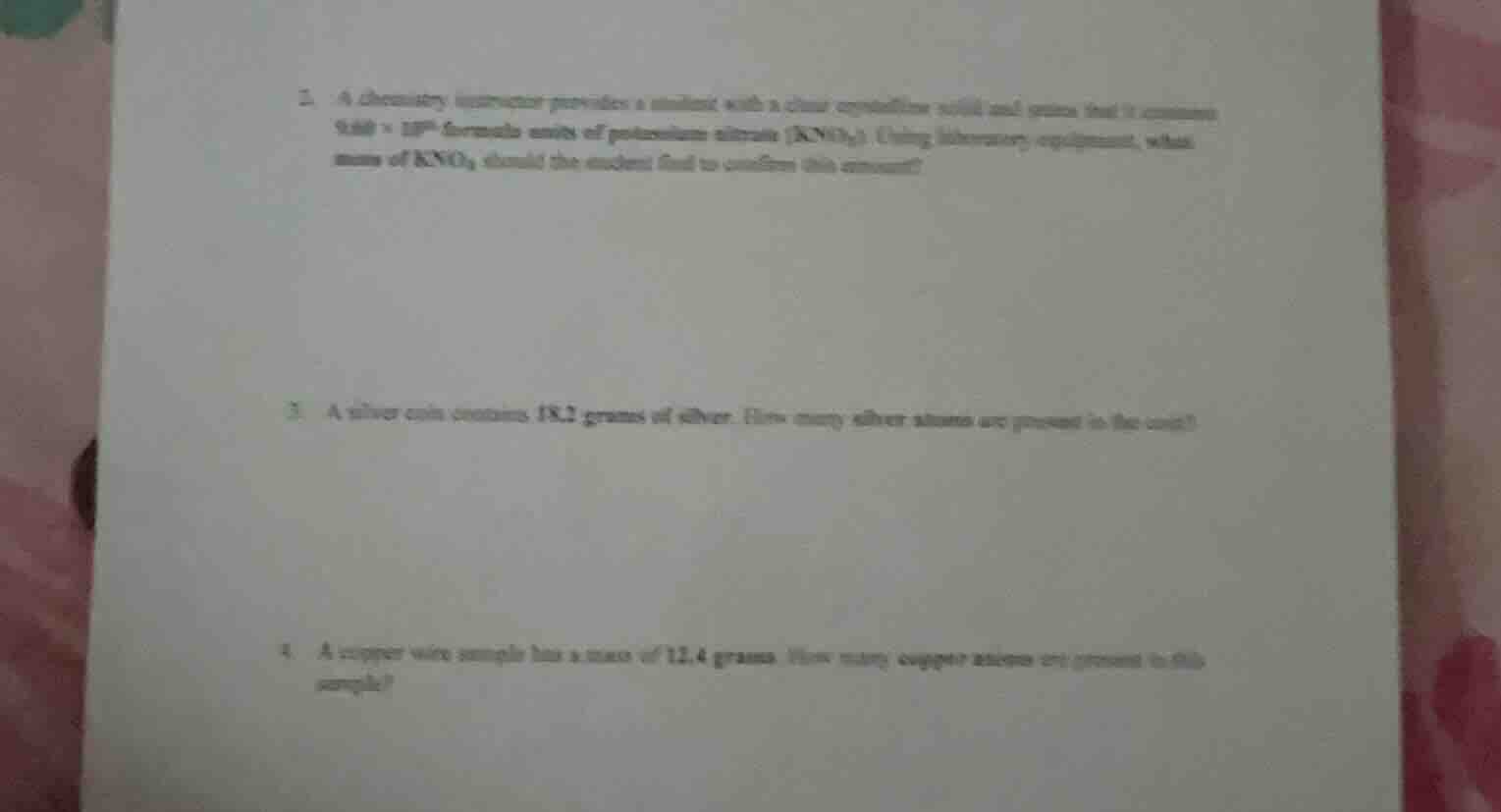 2. a chemistry instructor provides a student with a clear crystalline s…