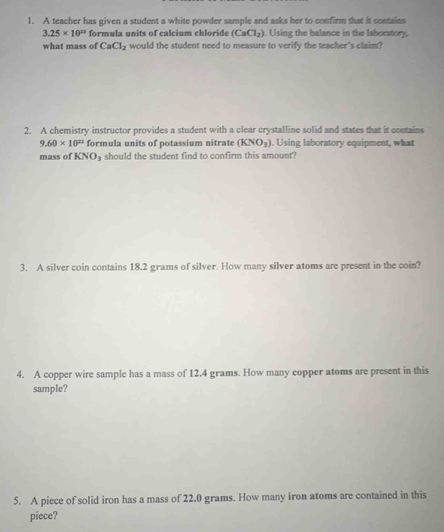 1. a teacher has given a student a white powder sample and asks her to …