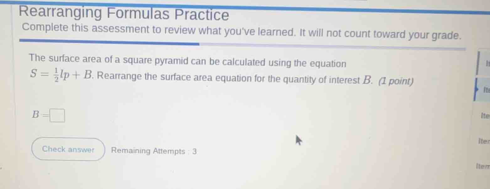 rearranging formulas practice complete this assessment to review what y…