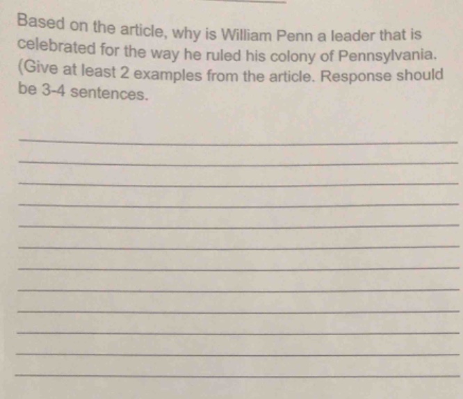 based on the article, why is william penn a leader that is celebrated f…