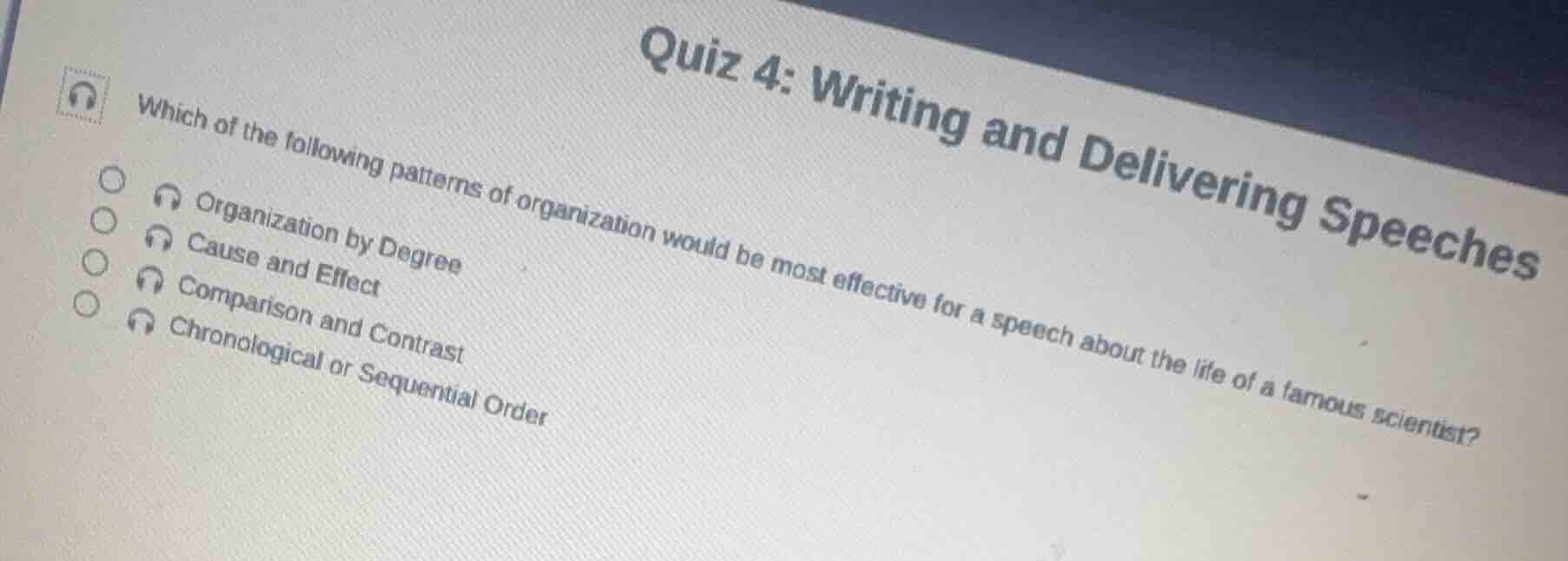 quiz 4: writing and delivering speeches which of the following patterns…