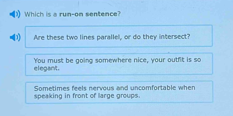 which is a run - on sentence? are these two lines parallel, or do they …